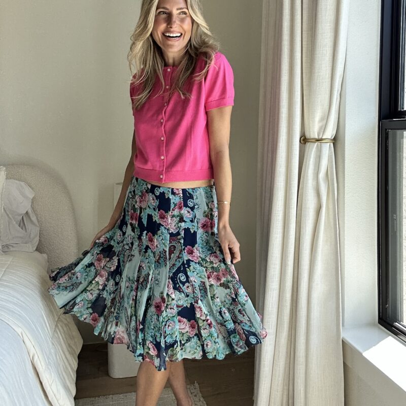 The "Spill the Tea" Vintage Silk Skirt