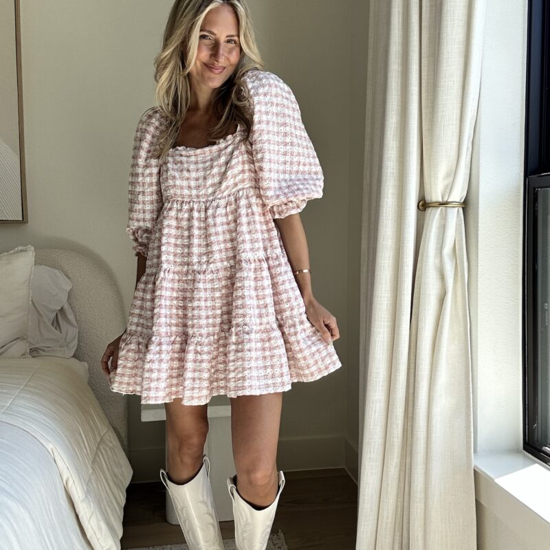 Puff-Sleeves & Pretty-Pastures Mini Dress