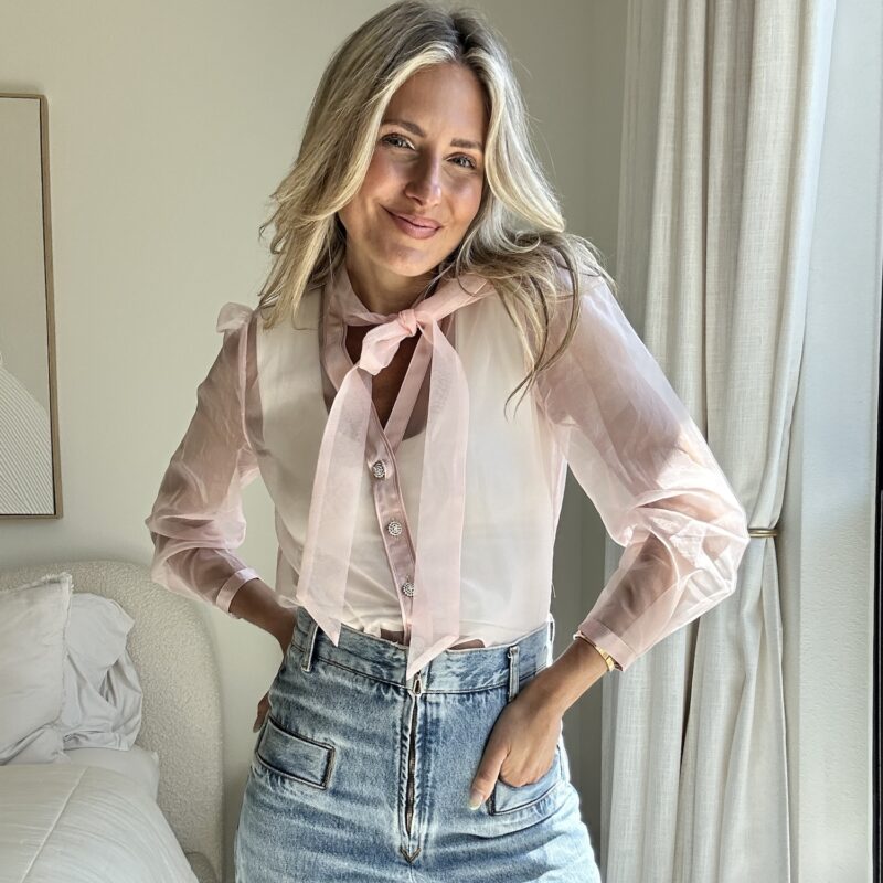 Sweetheart-of-the-Social-Calendar Organza Blouse