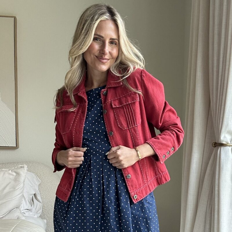 Raspberry-Jammin’ Vintage Denim Jacket