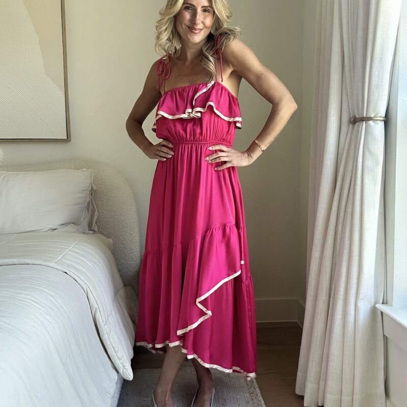 Fluent in Pink Vintage Midi Dress