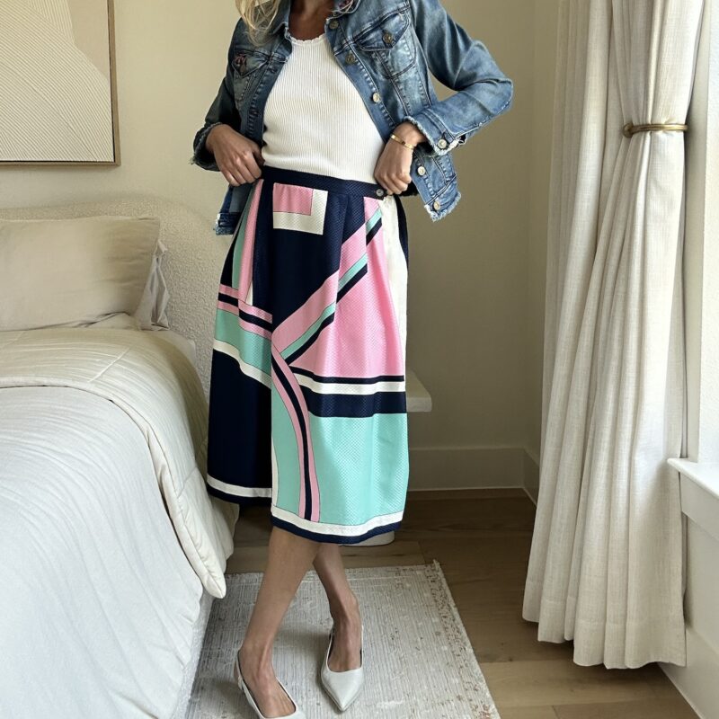 The Pastel Punch Vintage Midi Skirt