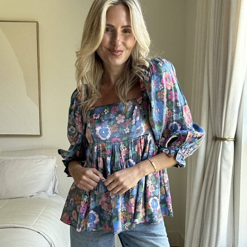 Shimmer and Sass Puff Sleeve Blouse