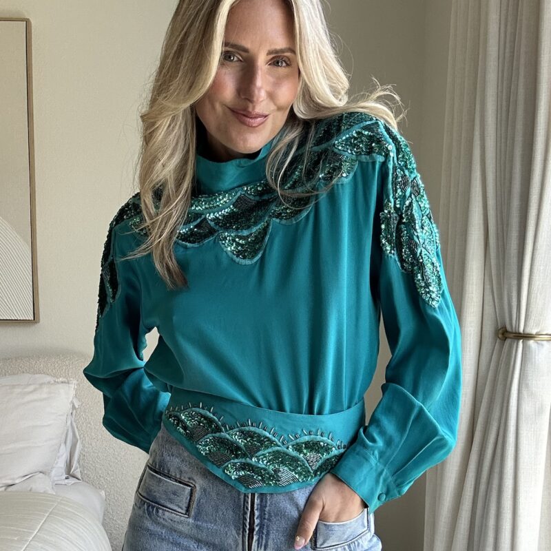 Peacocking for the Paparazzi Vintage Silk Set