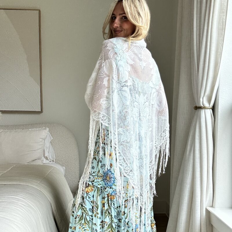 Mesh With the Best Sheer Lace Shawl