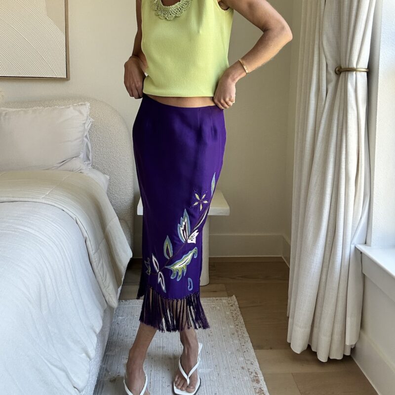 The "Ibiza After-Hours" Fringe Silk Skirt