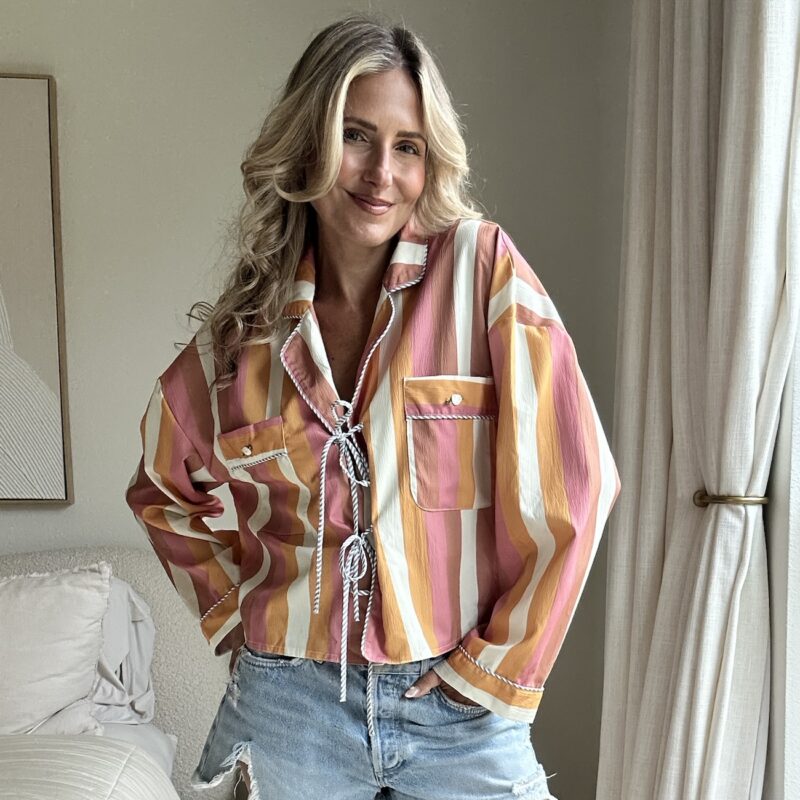 Pajama Party-Girl Stripe Blouse