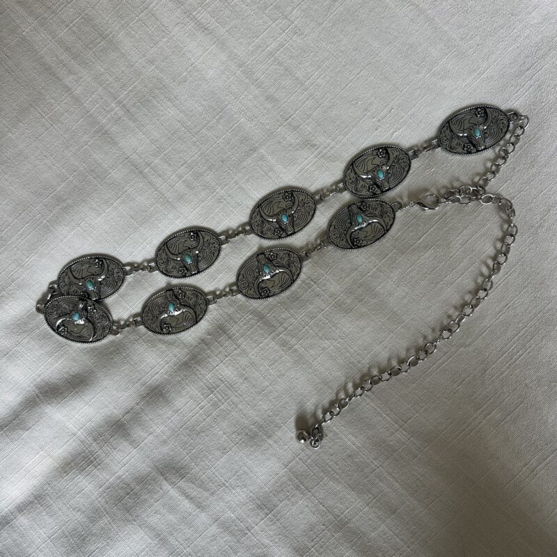 Turquoise & Tough Love Western Chain Belt