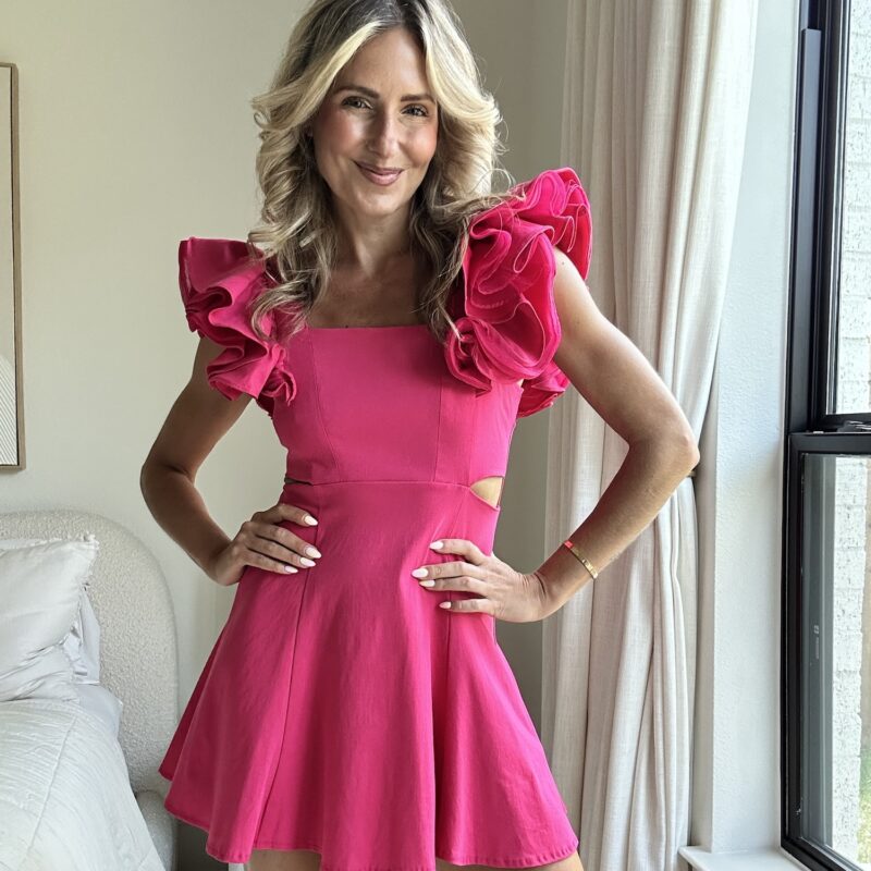 The Hot Pink Boarding Pass Mini Dress