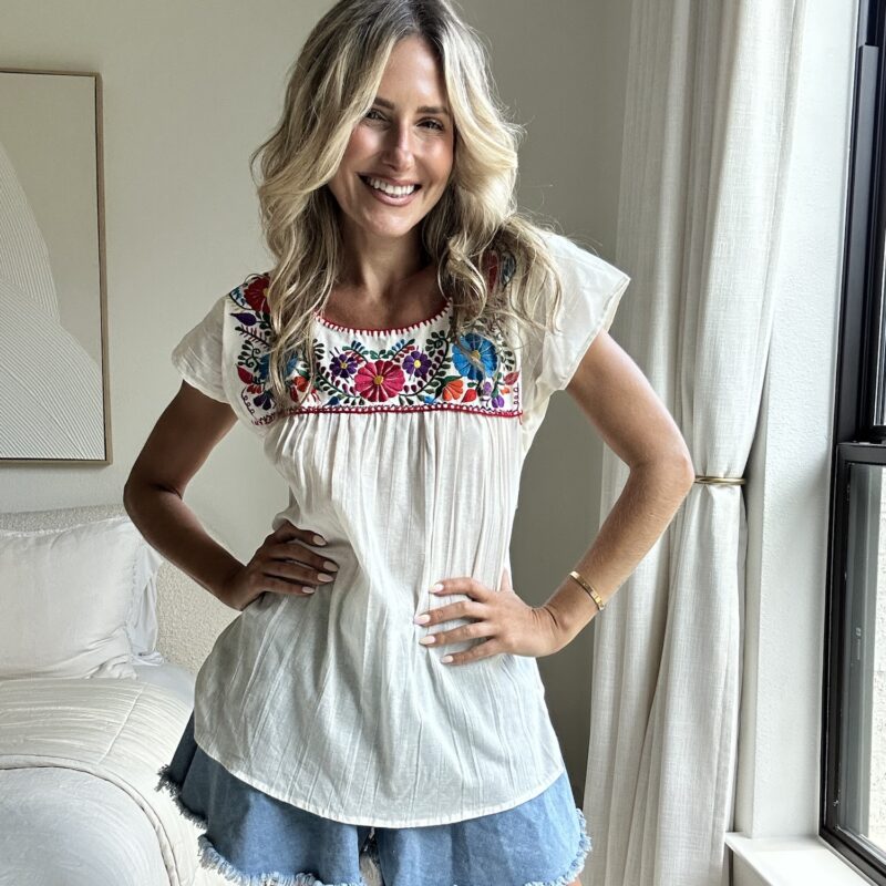 Morning at the Mercado Embroidered Blouse
