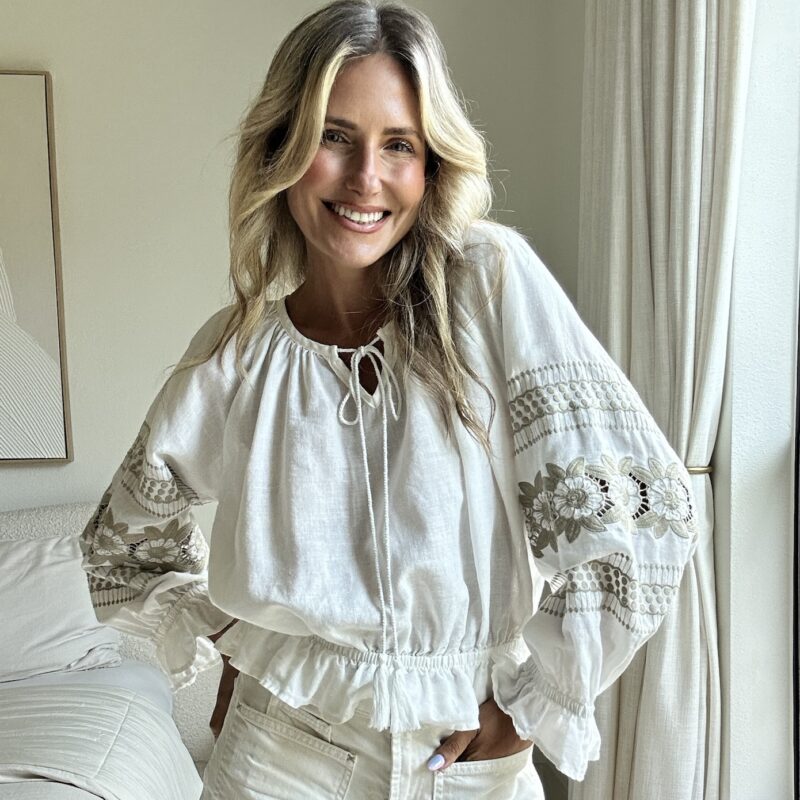 White Linen and Little Luxuries Cotton Blouse by Anthropologie