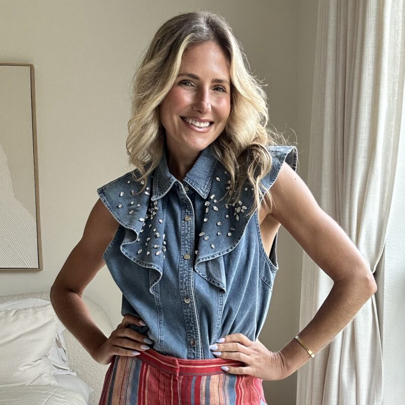 The Blue Jean Firecracker Denim Blouse