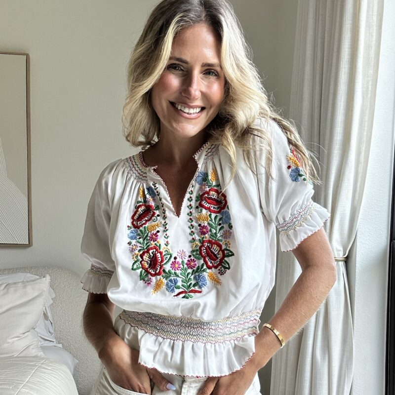 The Flowers of Kalocsa Handmade Cotton Blouse