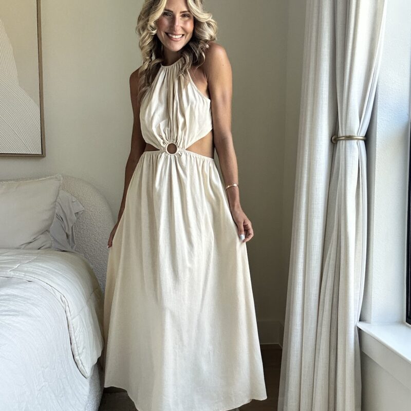 The Desert Dune Linen Blend Midi Dress