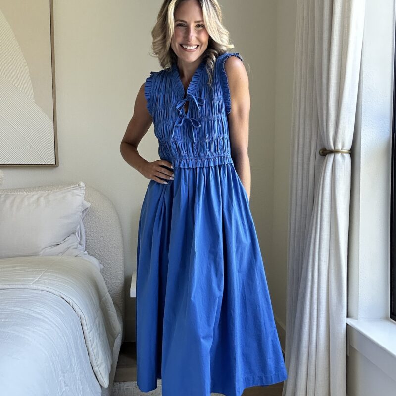 The Summer Forecast Cotton Midi Dress by Anthropologie