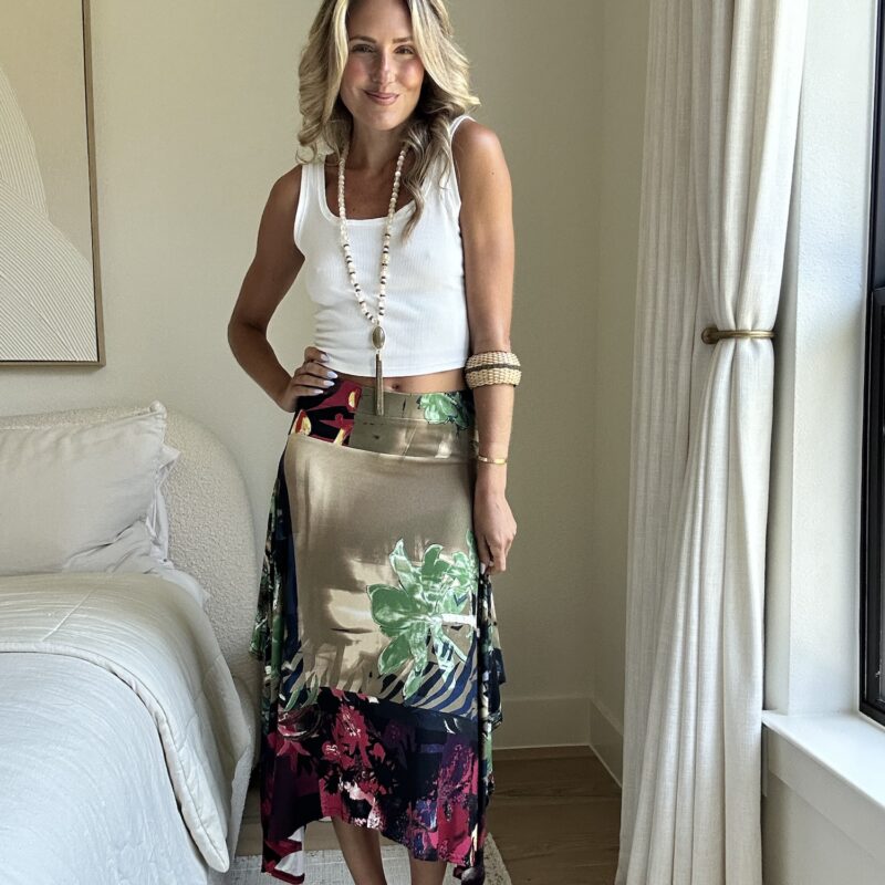 Carrie's Summer in the Hamptons Vintage Midi Skirt – Green
