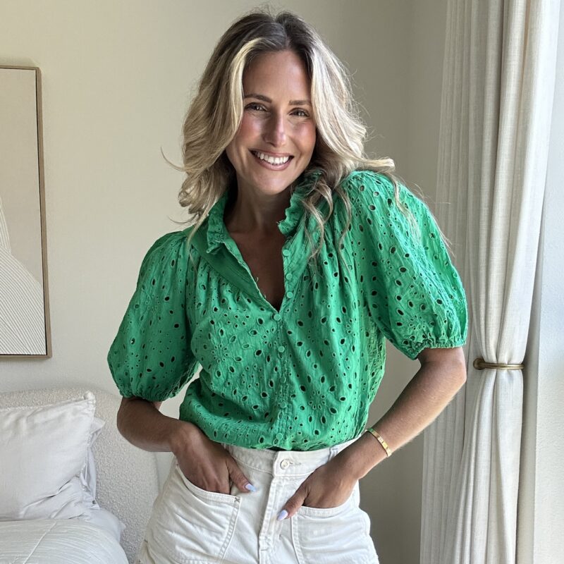 The Country Club Greens Cotton Blouse