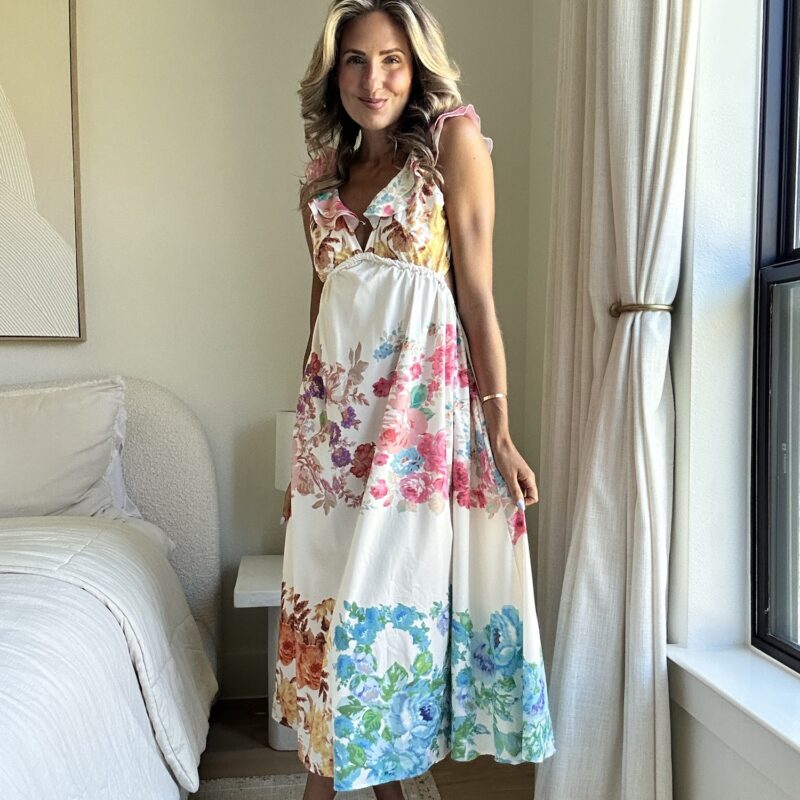 The Rainbow Rose Garden Midi Dress