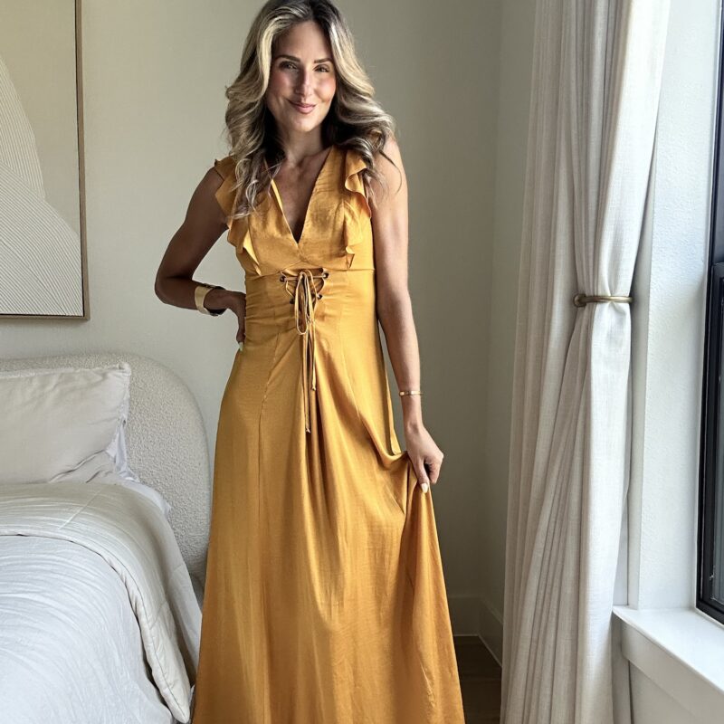 The Temple of the Sun Satin Maxi Dress