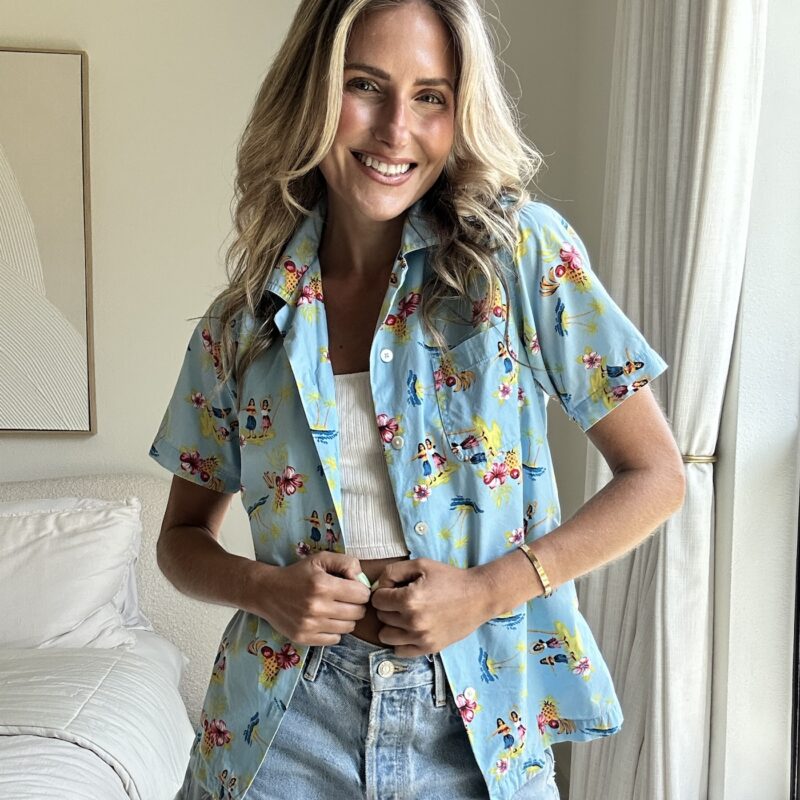 The On-Tiki Time Vintage Cotton Blouse