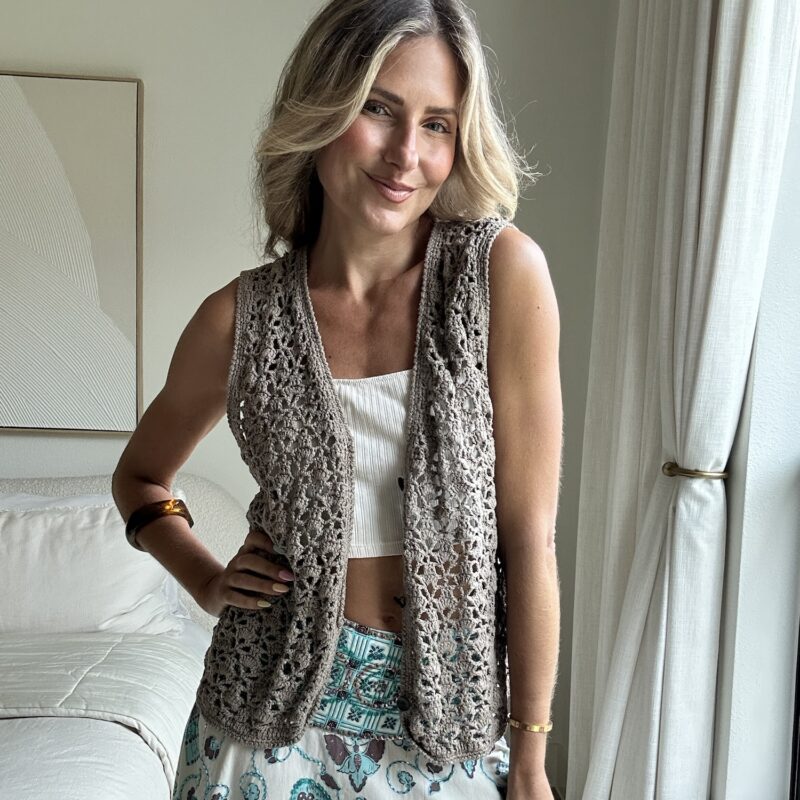 Dream Weaver Vintage Crochet Vest by Lord & Taylor