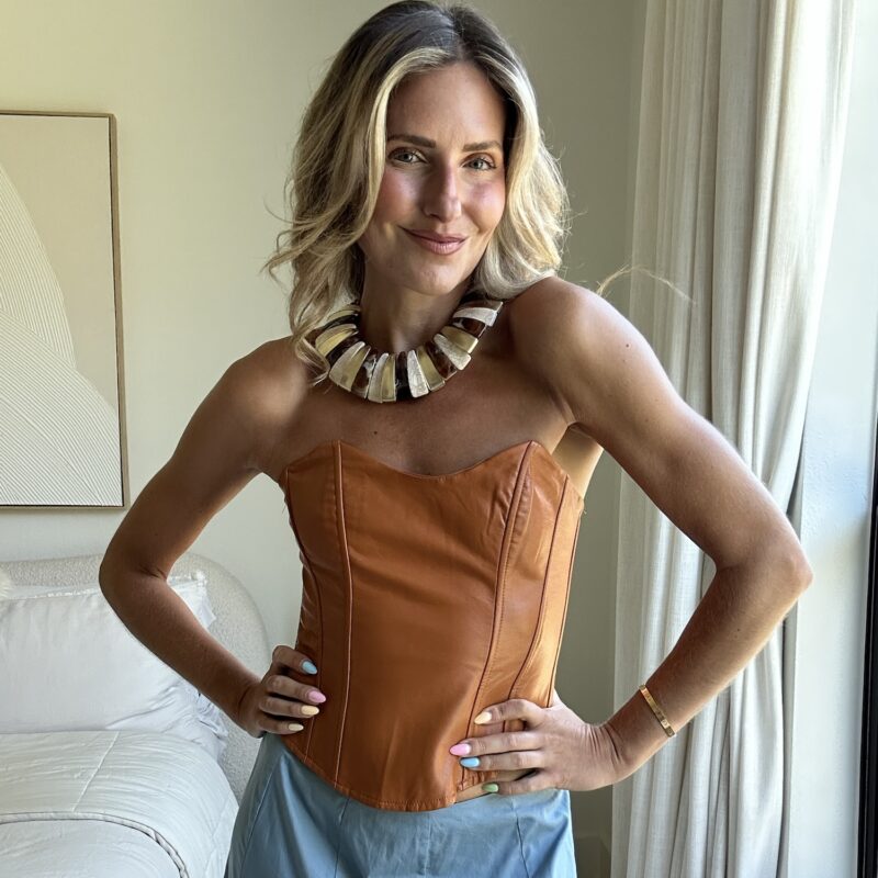 Cognac Conversations Corset Top