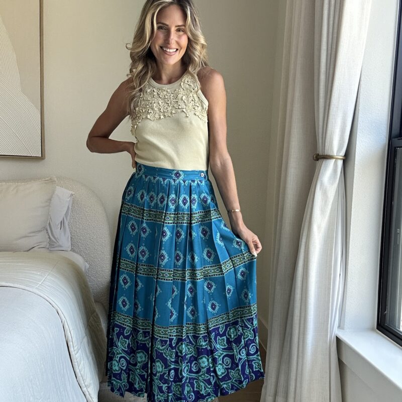 Late Summer in Djerba Vintage Midi Skirt