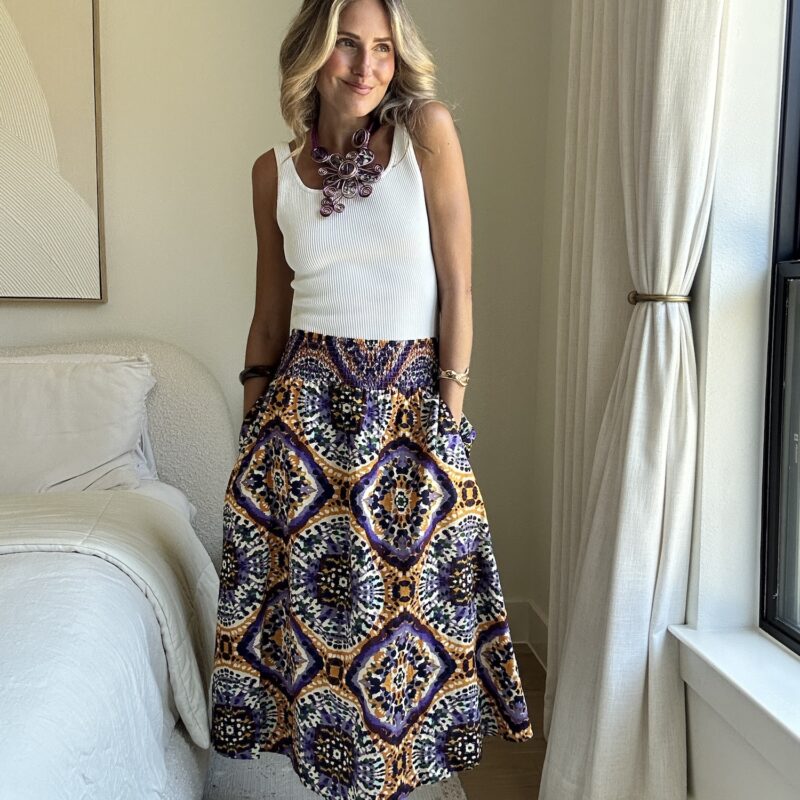 The Bohemian Rhapsody Cotton Midi Skirt