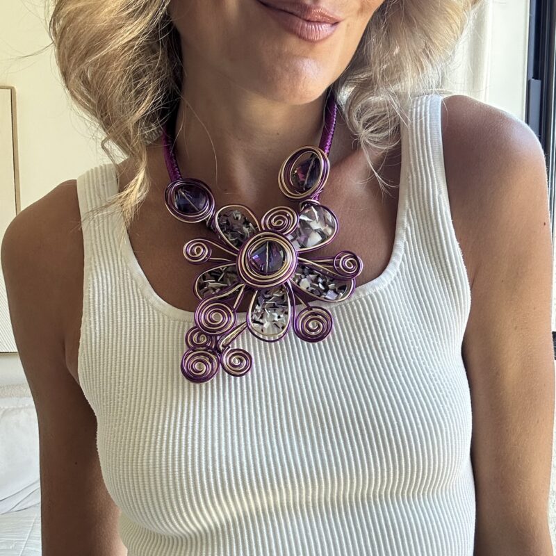 Grape Soda Pop Statement Necklace