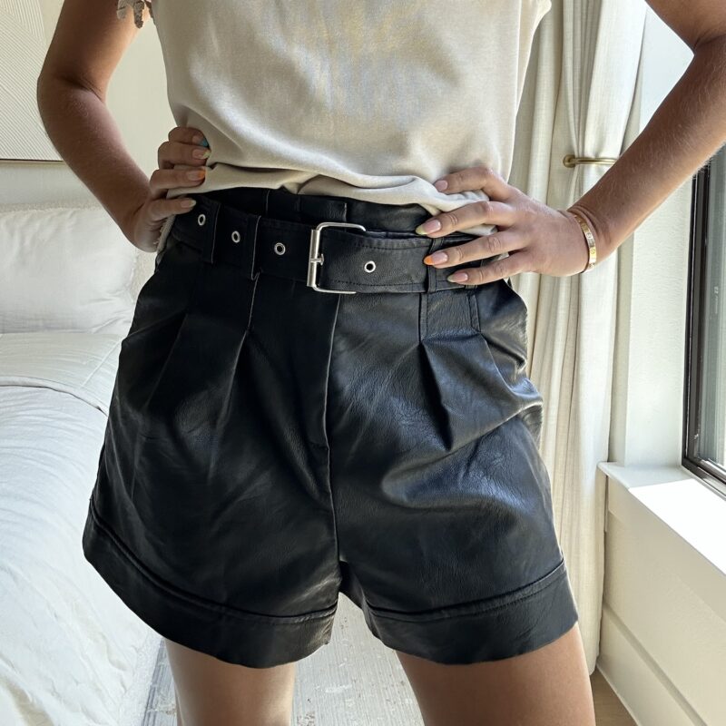 The High Noon Hottie Vegan Leather Shorts