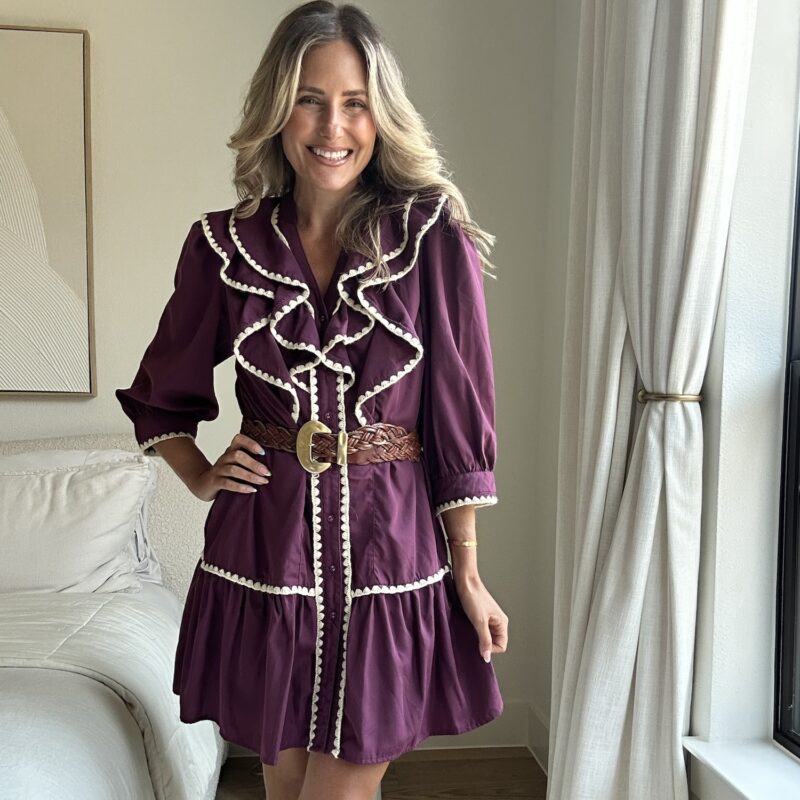 The Sweet Plum Ruffle Mini Dress
