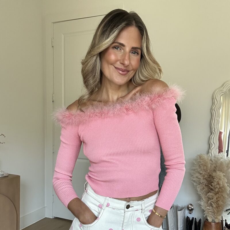 The Pink About It Feather Top