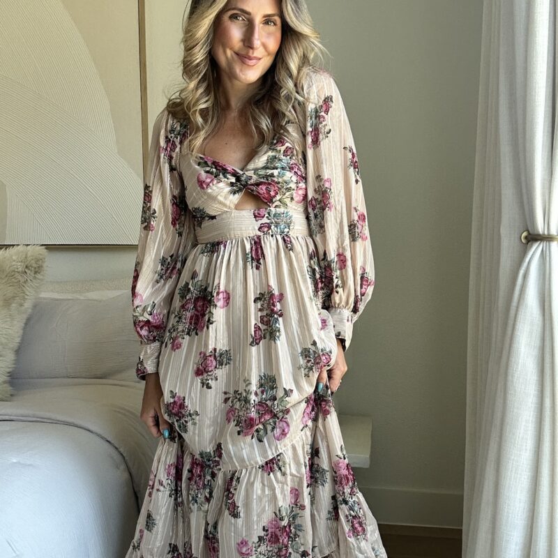 The Desert Rose Metallic Maxi Dress