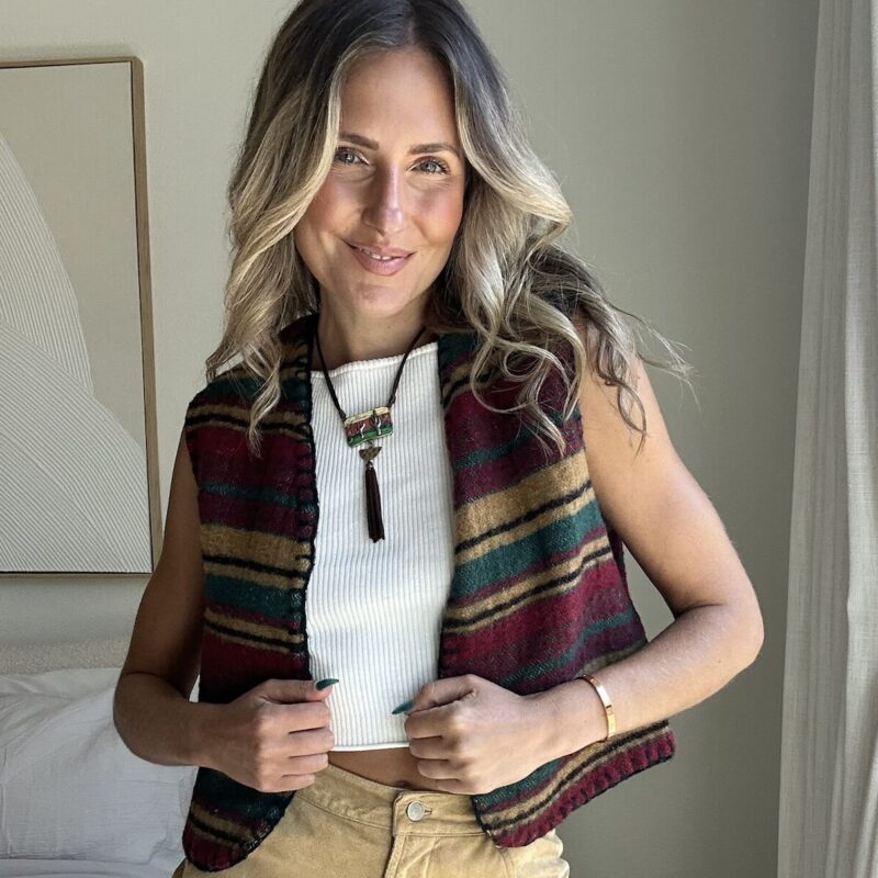 The Cactus Country Vintage Blanket Vest