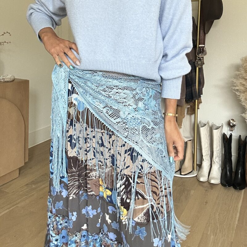 The Icy Skies Fringe Wrap