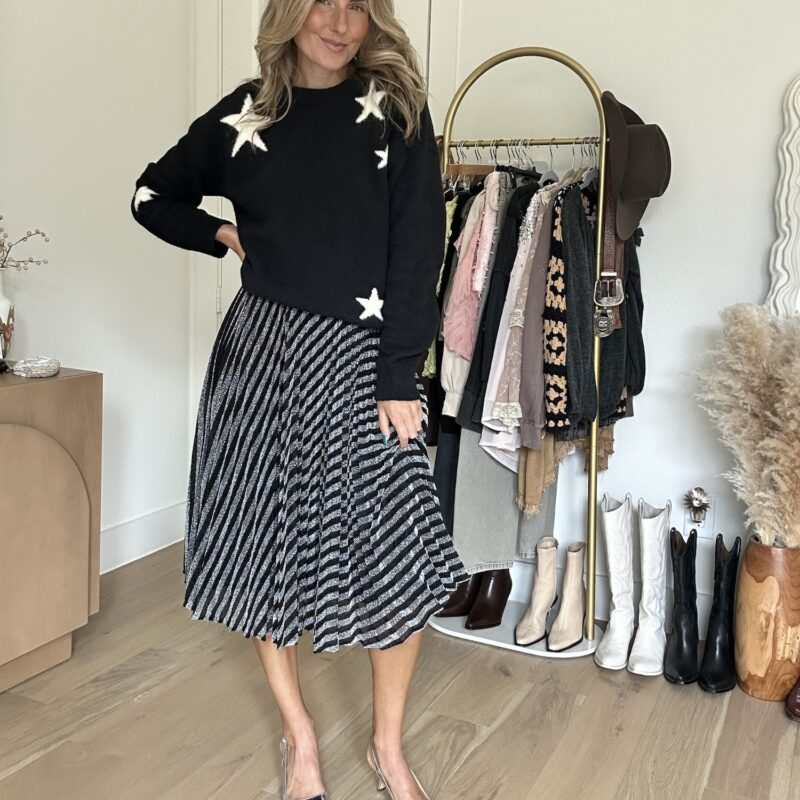 The Starlight Symphony Silk Blend Midi Skirt