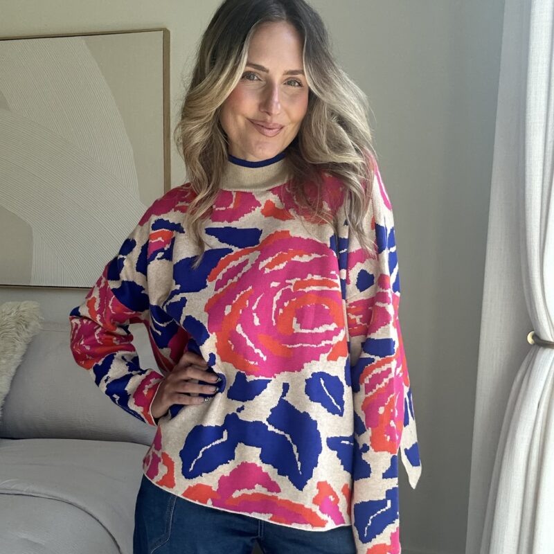 The Fuchsia Flash Floral Sweater
