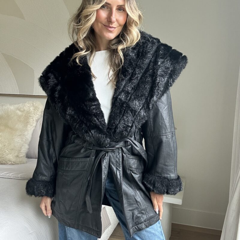 The 90's Wrap Star Vintage Leather Coat