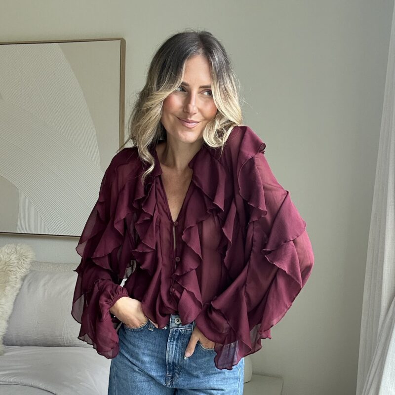 The Ruffle Around Town Sheer Blouse